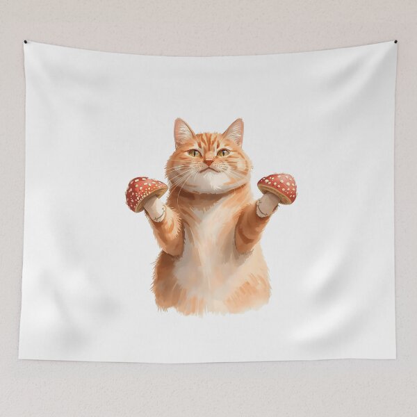 Item preview, Orange mushroom cat designed and sold by uunaa.