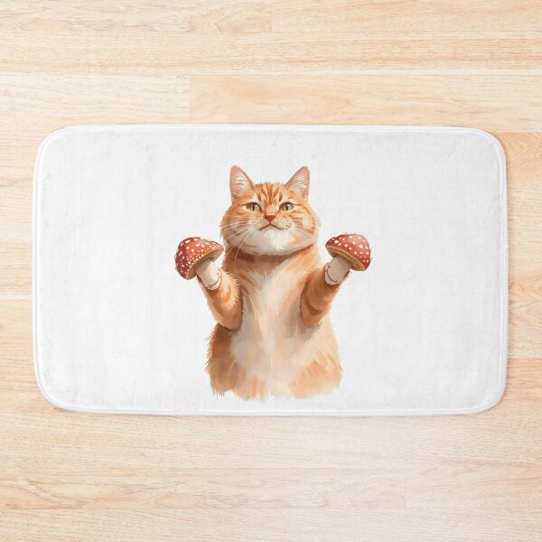Item preview, Orange mushroom cat designed and sold by uunaa.