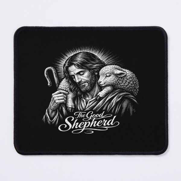 Item preview, The Good Shepherd Artwork • Peaceful Jesus Holding Lamb • Spiritual Christian Illustration designed and sold by Bright Nest Studio.