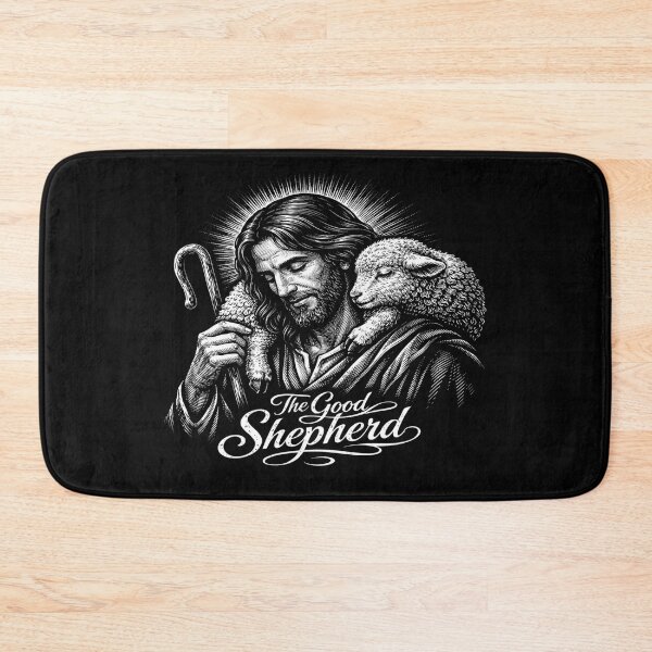 Item preview, The Good Shepherd Artwork • Peaceful Jesus Holding Lamb • Spiritual Christian Illustration designed and sold by Bright Nest Studio.