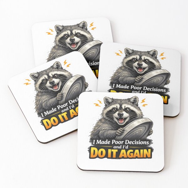 Item preview, I Made Poor Decisions and I’d Do It Again Raccoon Sticker designed and sold by Gentlestate.