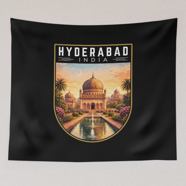 Item preview, Hyderabad in Telangana India, Vintage Travel Art Badge designed and sold by MaateoDesign.
