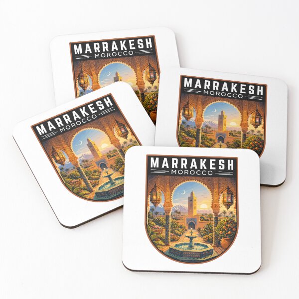 Item preview, Marrakesh in Morocco, Vintage Travel Art Badge designed and sold by MaateoDesign.