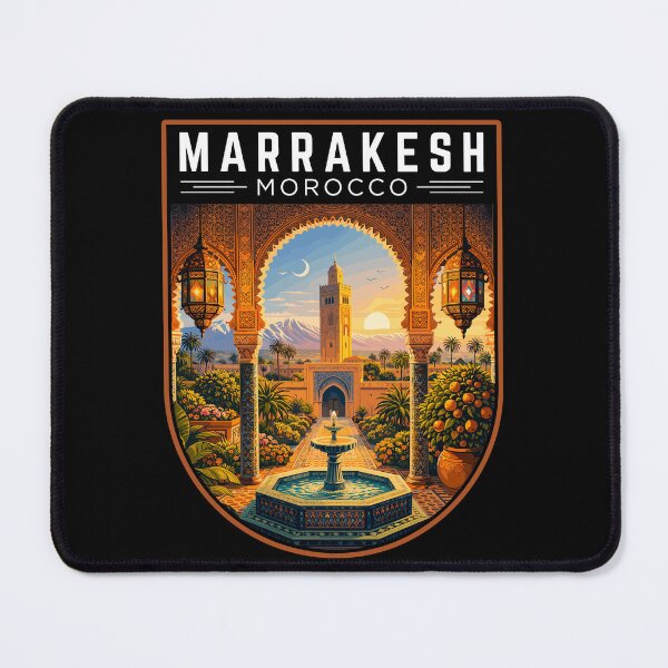Item preview, Marrakesh in Morocco, Vintage Travel Art Badge designed and sold by MaateoDesign.