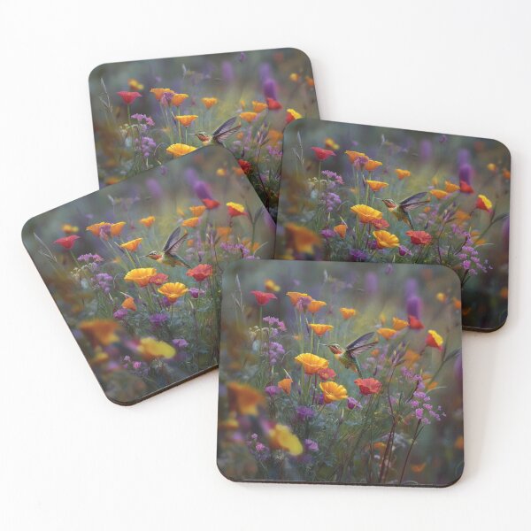 Item preview, A Hummingbird hovering beside vivid flowers, Birds in Motion designed and sold by CDC40.
