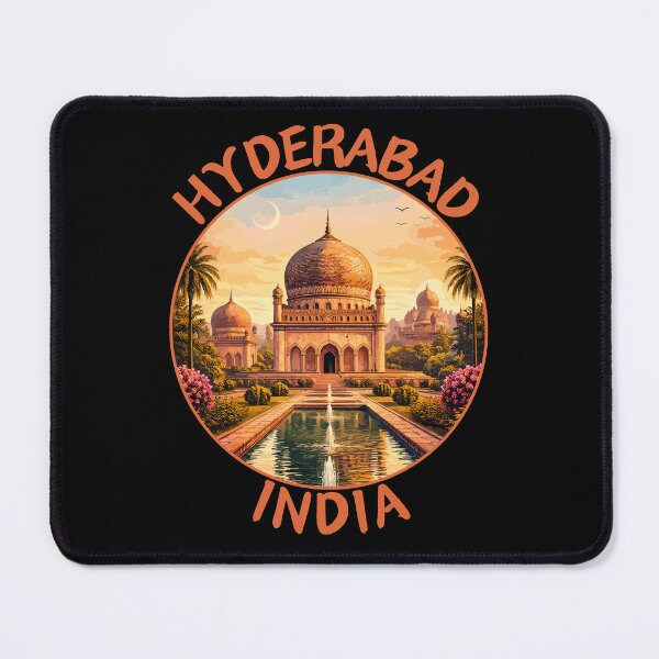 Item preview, Hyderabad in Telangana India, Retro Travel Art Circle Emblem designed and sold by MaateoDesign.