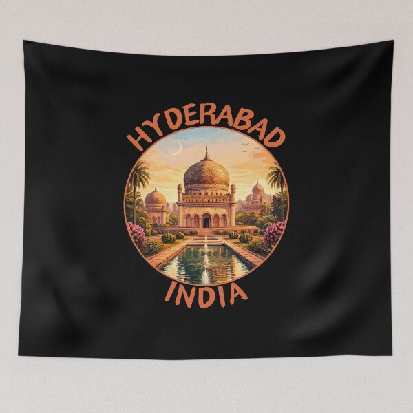 Item preview, Hyderabad in Telangana India, Retro Travel Art Circle Emblem designed and sold by MaateoDesign.
