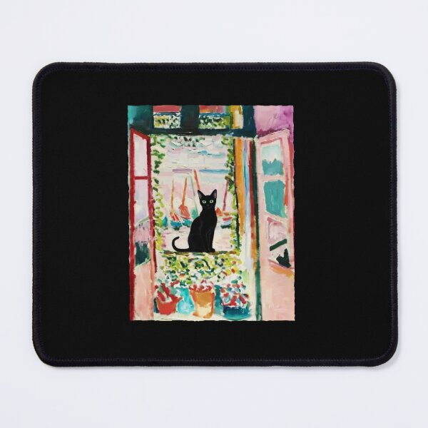 Item preview, Black Cat in Window Colorful Vintage Painting Style designed and sold by JordynLadukeg65.