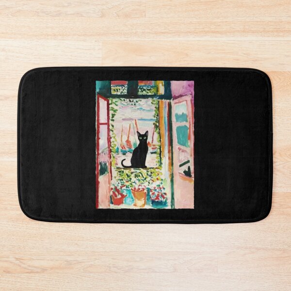 Item preview, Black Cat in Window Colorful Vintage Painting Style designed and sold by JordynLadukeg65.