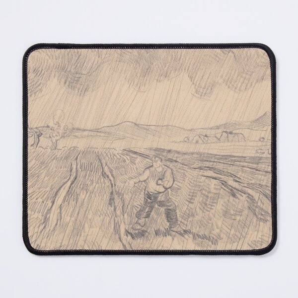 Item preview, Enclosed Field With a Sower in the Rain by Vincent van Gogh: Fine Art Poster designed and sold by artofuniverse.