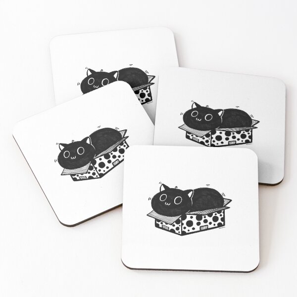 Item preview, Claiming a Box Black Cat Art Print designed and sold by Manjia-Art.