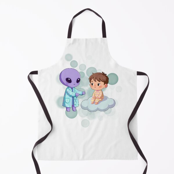 Item preview, Alien and Boy Sitting on a Cloud - Cozy Illustration designed and sold by iamKRUK.