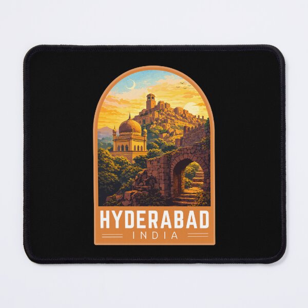 Item preview, Hyderabad in Telangana India, Vintage Travel Art Emblem designed and sold by MaateoDesign.