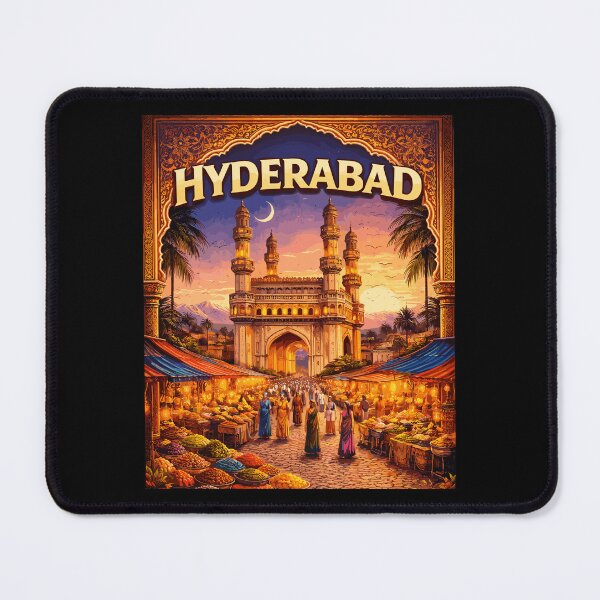 Item preview, Hyderabad in Telangana India, Vintage Art Travel Landscape designed and sold by MaateoDesign.