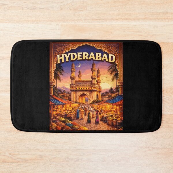 Item preview, Hyderabad in Telangana India, Vintage Art Travel Landscape designed and sold by MaateoDesign.