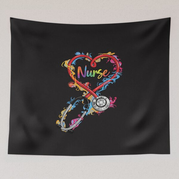 Item preview, Colorful Nurse Heart Stethoscope Medical Pride Gift designed and sold by kiralynstration.