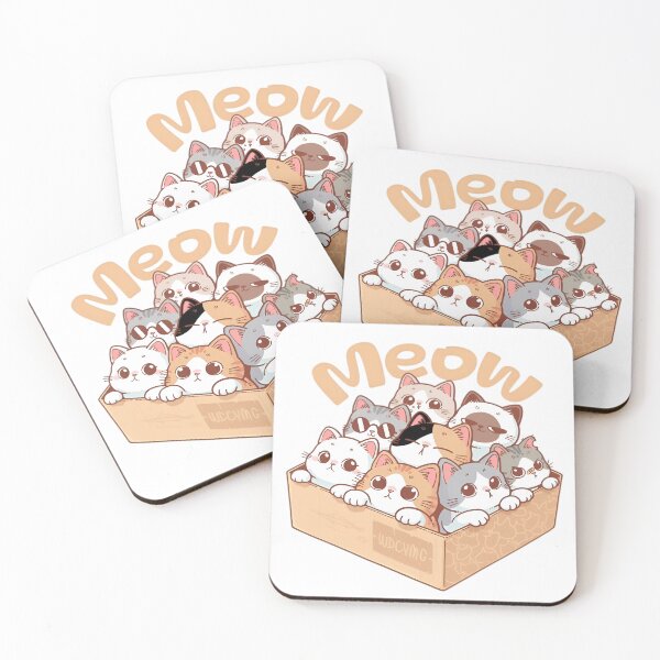 Artikelvorschau, Niedliche Katzenbox-Cartoon-Illustration – Kawaii-Katzen in einer Box, lustiges Geschenk für Katzenliebhaber, ästhetisches Katzen-Design im Anime-Stil entworfen und verkauft von Dyan4.