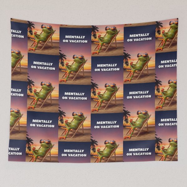 Item preview, Mentally On Vacation Funny Frog Beach Sunset Art designed and sold by Itsheartshop.