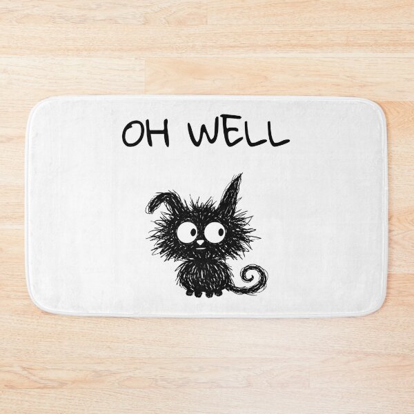 Item preview, Black Cat Oh Well Mood | Minimalist Doodle Cat Meme designed and sold by moodiecatshop.