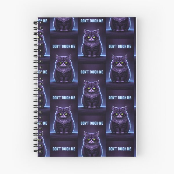 Item preview, Dont Touch Me Grumpy Purple Cat Sarcastic Art designed and sold by Itsheartshop.