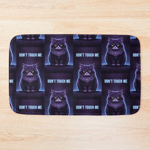 Item preview, Dont Touch Me Grumpy Purple Cat Sarcastic Art designed and sold by Itsheartshop.