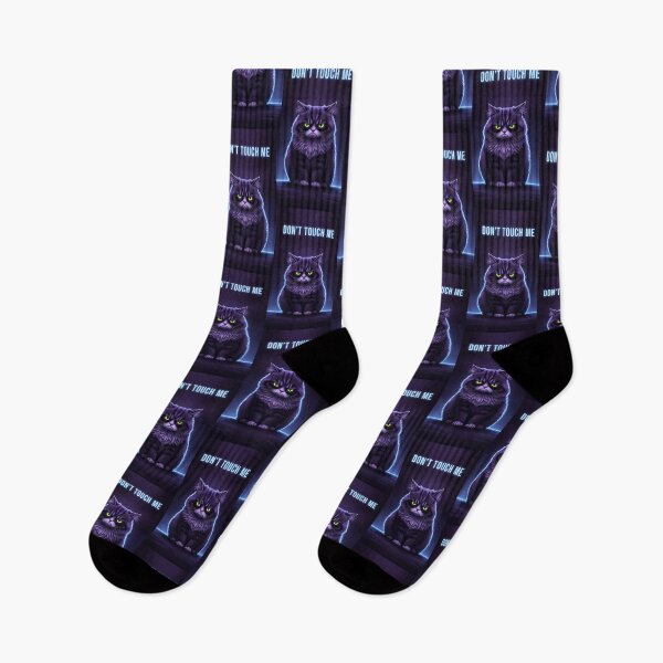 Item preview, Dont Touch Me Grumpy Purple Cat Sarcastic Art designed and sold by Itsheartshop.