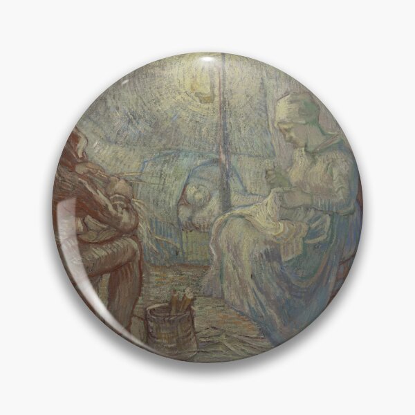 Item preview, Evening After Millet by Vincent van Gogh: Rustic Post Impressionist Interior Poster designed and sold by artofuniverse.
