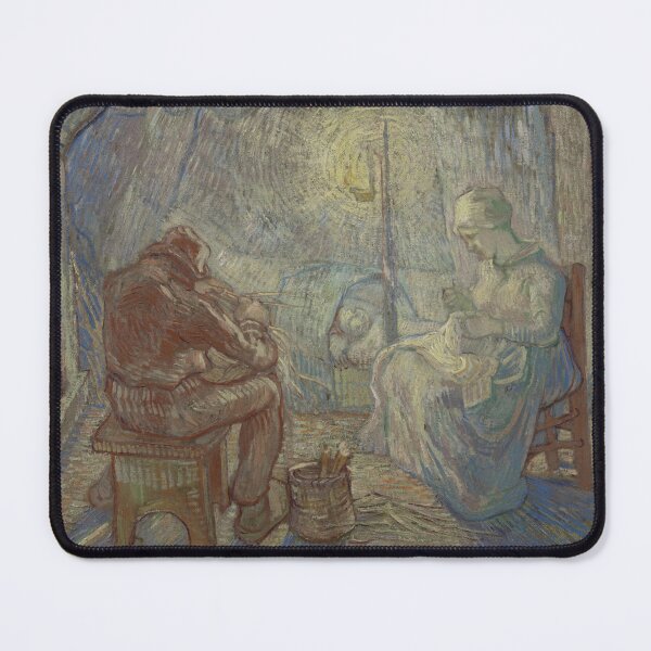 Item preview, Evening After Millet by Vincent van Gogh: Rustic Post Impressionist Interior Poster designed and sold by artofuniverse.