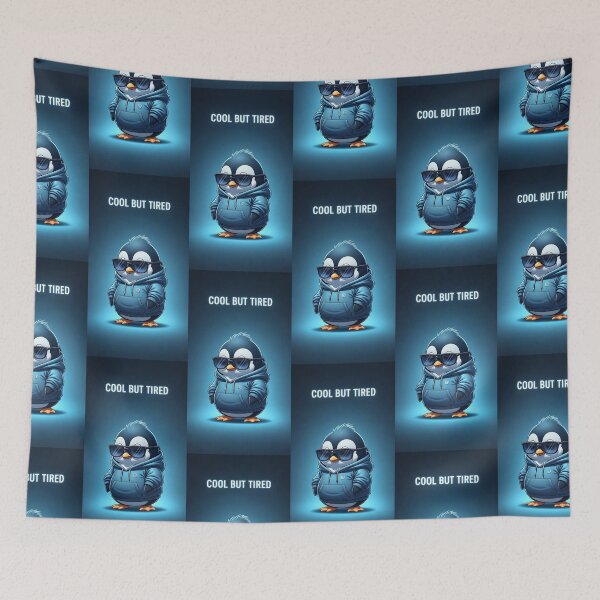 Item preview, Cool But Tired Funny Penguin designed and sold by Itsheartshop.