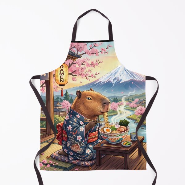 Item preview, Capybara Eating Ramen designed and sold by Funny Vintage Stickers And T-Shirts.