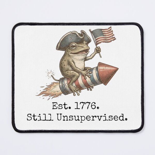 Item preview, Est 1776 Still Unsupervised, Funny Frog Retro, USA Independence Day designed and sold by MutzelArts.