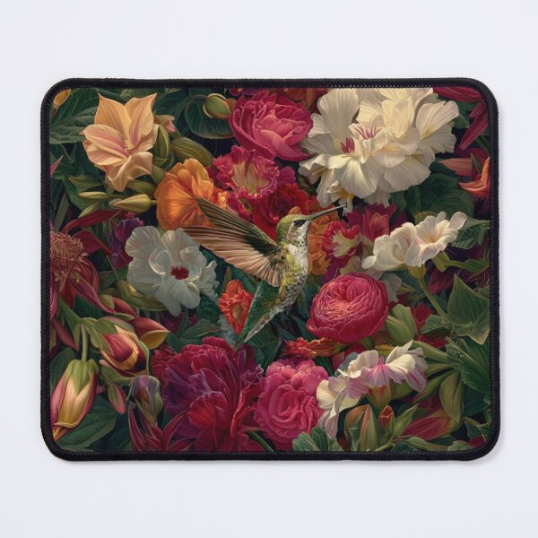 Item preview, A Hummingbird hovering beside vivid flowers, Birds in Motion designed and sold by CDC40.