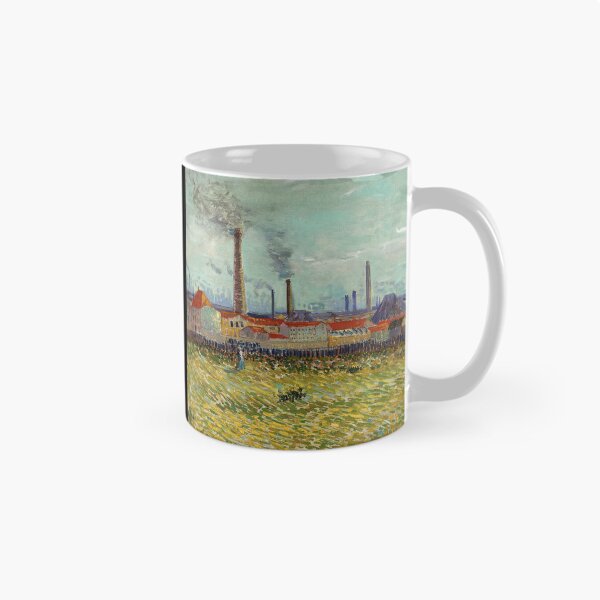 Item preview, Factories at Clichy by Vincent van Gogh: Industrial Post Impressionist Poster designed and sold by artofuniverse.