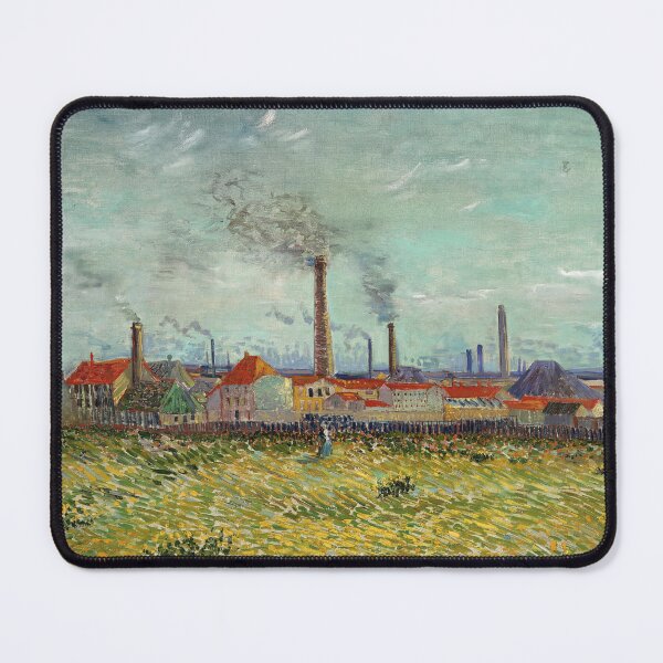Item preview, Factories at Clichy by Vincent van Gogh: Industrial Post Impressionist Poster designed and sold by artofuniverse.