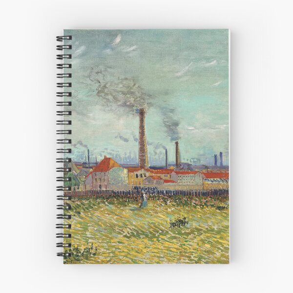 Item preview, Factories at Clichy by Vincent van Gogh: Industrial Post Impressionist Poster designed and sold by artofuniverse.
