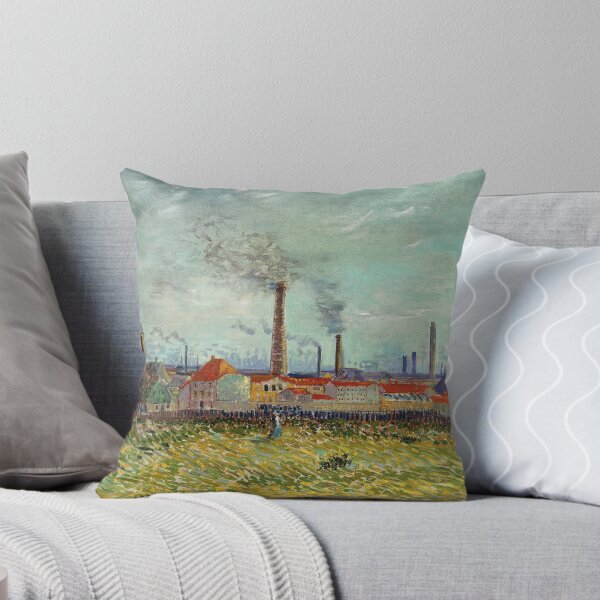 Item preview, Factories at Clichy by Vincent van Gogh: Industrial Post Impressionist Poster designed and sold by artofuniverse.