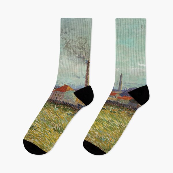 Item preview, Factories at Clichy by Vincent van Gogh: Industrial Post Impressionist Poster designed and sold by artofuniverse.