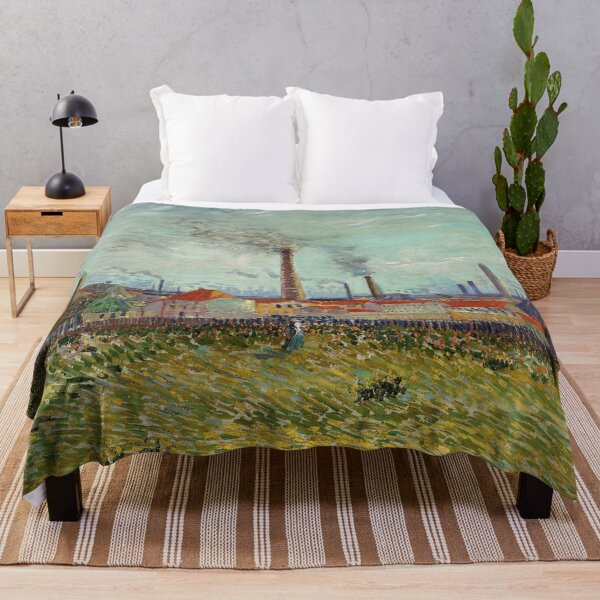 Item preview, Factories at Clichy by Vincent van Gogh: Industrial Post Impressionist Poster designed and sold by artofuniverse.