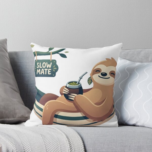 Item preview, Chill Sloth Relaxing in Hammock with Yerba Mate designed and sold by Guryl Michal Designs.