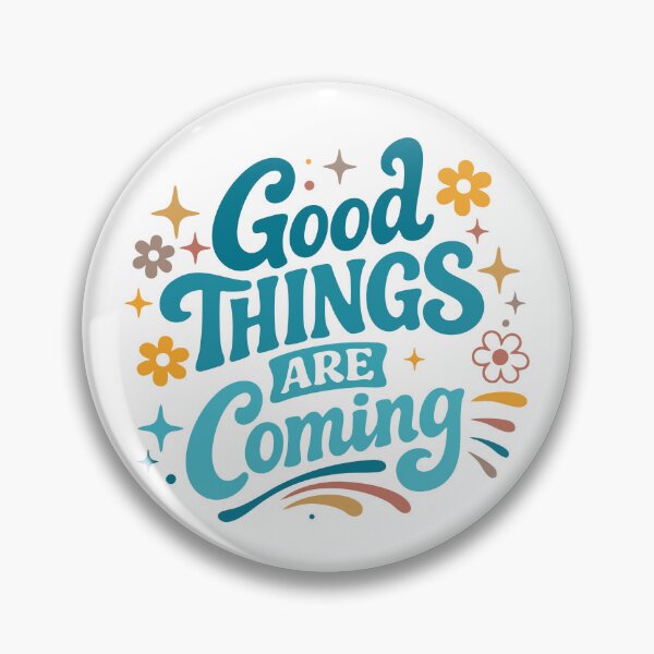 Item preview,  Good Things Are Coming Retro Floral | Groovy Positive Quote Design designed and sold by GinColorist.