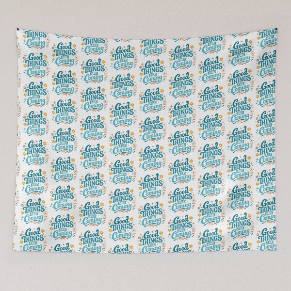 Item preview, Good Things Are Coming Retro Floral | Groovy Positive Quote Design designed and sold by GinColorist.