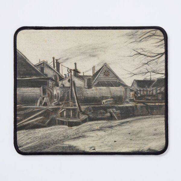 Item preview, Factory in the Hague by Vincent van Gogh: Industrial Dutch Landscape Poster designed and sold by artofuniverse.