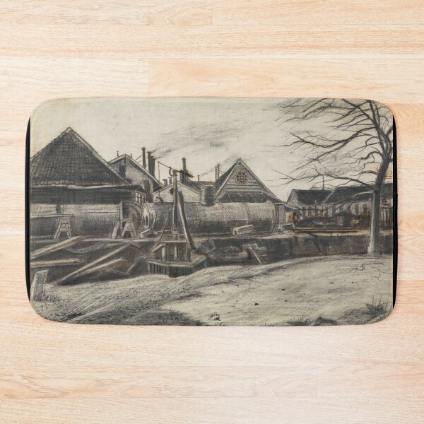 Item preview, Factory in the Hague by Vincent van Gogh: Industrial Dutch Landscape Poster designed and sold by artofuniverse.