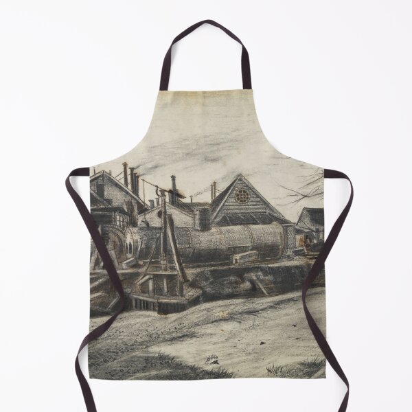 Item preview, Factory in the Hague by Vincent van Gogh: Industrial Dutch Landscape Poster designed and sold by artofuniverse.