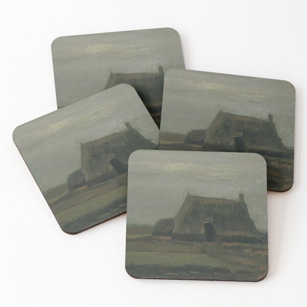 Item preview, Farm With Stacks of Peat by Vincent van Gogh: Rustic Landscape Poster designed and sold by artofuniverse.
