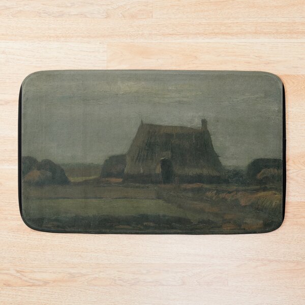 Item preview, Farm With Stacks of Peat by Vincent van Gogh: Rustic Landscape Poster designed and sold by artofuniverse.