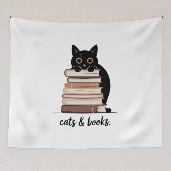 Item preview, Cats & Books designed and sold by IdunayaStore.
