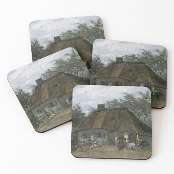 Item preview, Farmhouse in Nuenen by Vincent van Gogh: Rustic Countryside Fine Art Print designed and sold by artofuniverse.