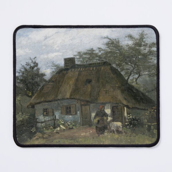 Item preview, Farmhouse in Nuenen by Vincent van Gogh: Rustic Countryside Fine Art Print designed and sold by artofuniverse.