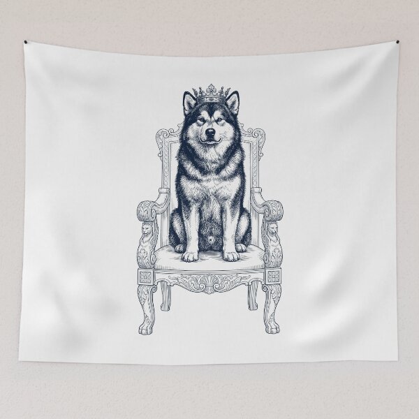 Item preview, Vintage Alaskan Malamute King Crown Funny Dog Lover designed and sold by DoodleTortle.